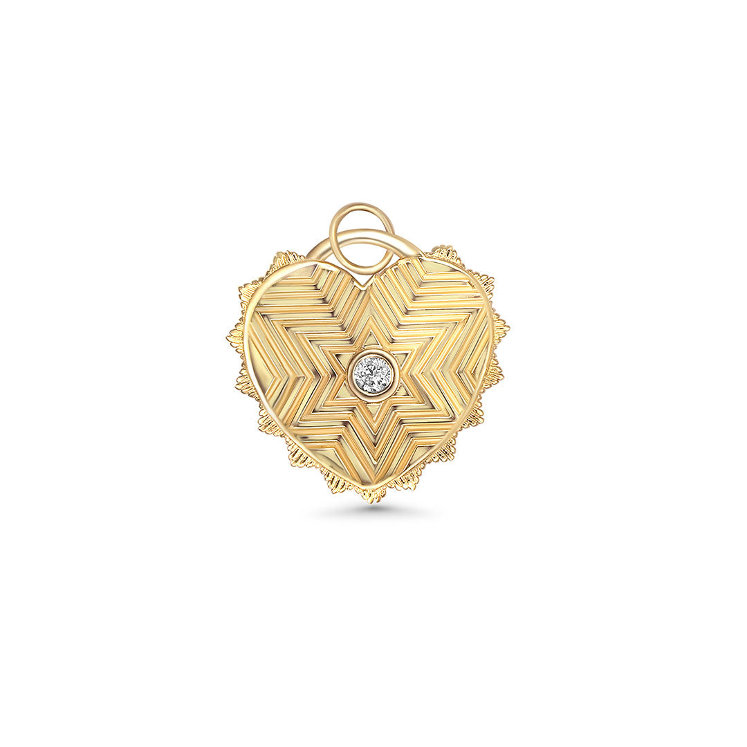 Engraved Magen David Heart Pendant